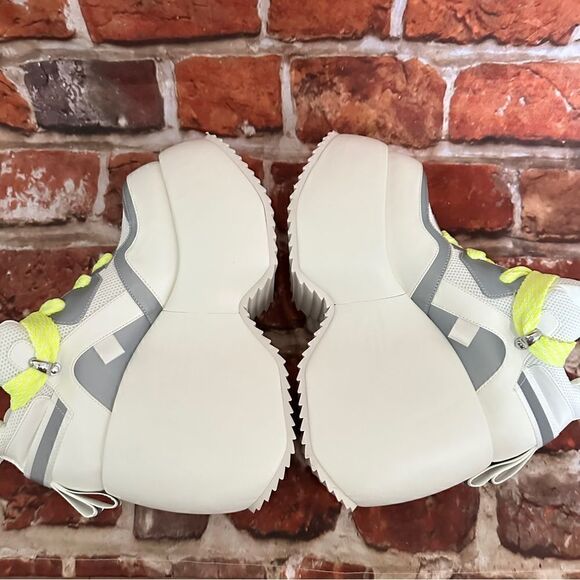 NIB Poster Grl funky wave neon green laced platform Rave sneakers Sz 10 - Picture 5 of 8